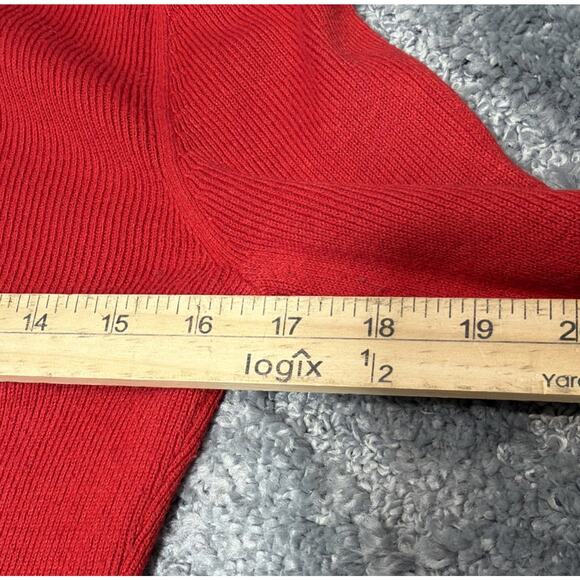 Express Womens Sweater Size S Red Long Sleeve Pullover Minimalist - Picture 4 of 6